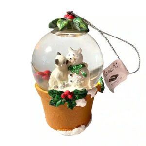 WESTLAND Snow Globe Holiday Ornament MUAH Kitten Snowcat Item 93968 2010 Model